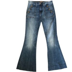 DRIFTWOOD Farrah Flare Denim Sailor Button Midrise Women's Jeans Sz‎ 28x30